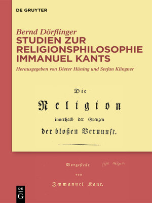 cover image of Studien zur Religionsphilosophie Immanuel Kants